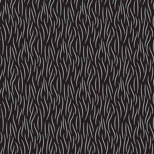 fell textur wild tierhaut schwarz weißen nahtlose muster - fur pattern stock-grafiken, -clipart, -cartoons und -symbole