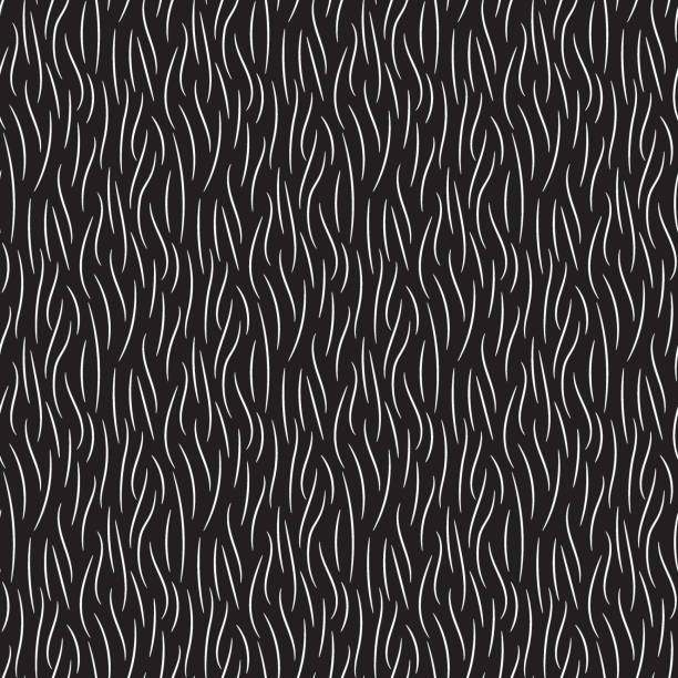 futro tekstury dzikiej skóry zwierząt czarny biały bezszwowy wzór - fur pattern stock illustrations
