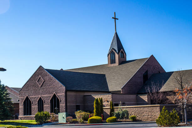 istock Modern Church In Early Morning Light 1072774380