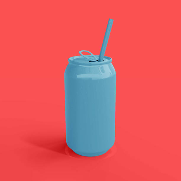 istock Soda can Mockup red and blue Pop Art color style 1072787286