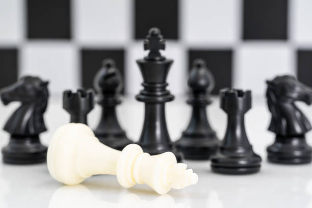 Chess. Multi-colored lighting.