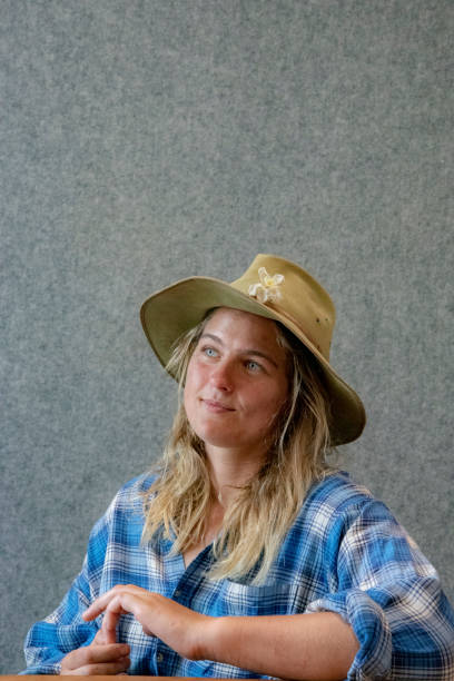 istock attractive Australian young woman observing off camera. 1072808646