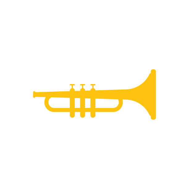 Trumpet yellow graphic design template vector illustration Trumpet graphic design template vector trumpet stock illustrations