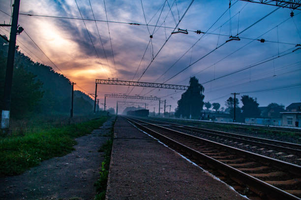 istock Railway station in the evening 1072826782