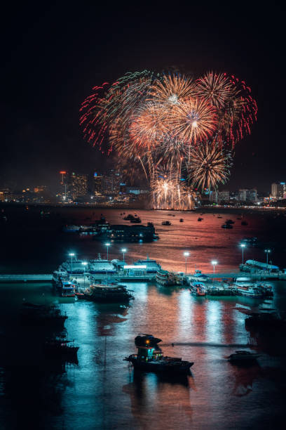 istock Firework festival at Pattaya Beach, Thailand 1072880434