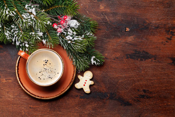 istock Christmas card with coffee cup and fir tree 1072894860