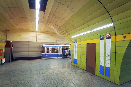Underground Subway platform in New York