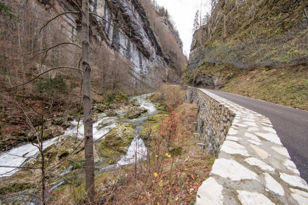 istock Grotte Roche -  La Bourne river valley in autumn, Vercors 1072913234