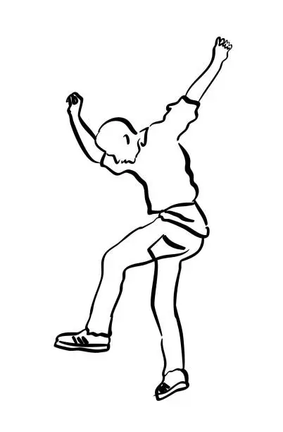Vector illustration of Jump Teen Excited