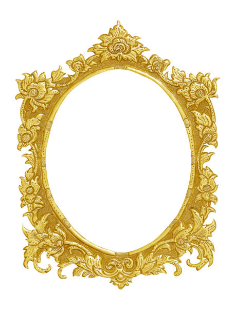 istock old decorative gold frame - handmade, engraved - isolated on white background 1072919408