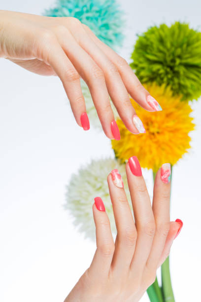 istock a woman's nail, designed with nail art 1072923444