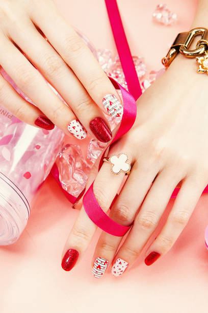istock a woman's nail, designed with nail art 1072923616