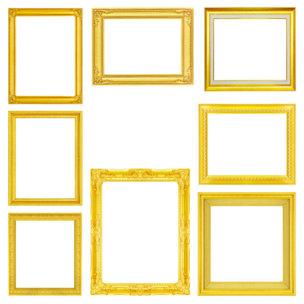 istock The antique gold frame on the white background 1072923694
