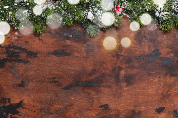 istock Christmas fir tree branch covered by snow 1072925572