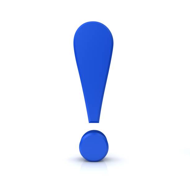 exclamation point 3d blue punctuation mark sign icon