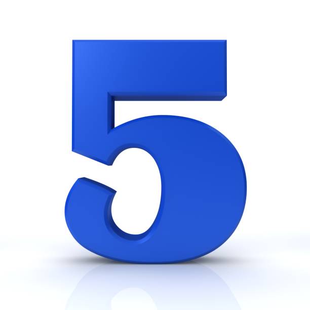 istock number 5 blue 3d sign icon 1072933128