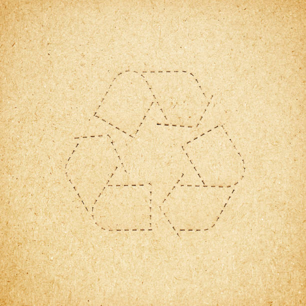 istock Rough paper texture with recycle symbol 1072936156