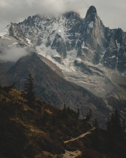 Mont Blanc in gloomy autumn stock photo