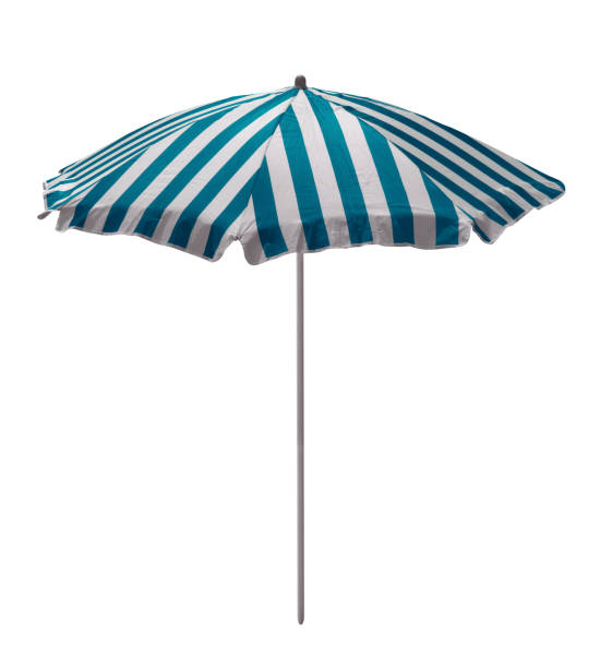istock Beach umbrella - Light Blue-white striped 1072939664
