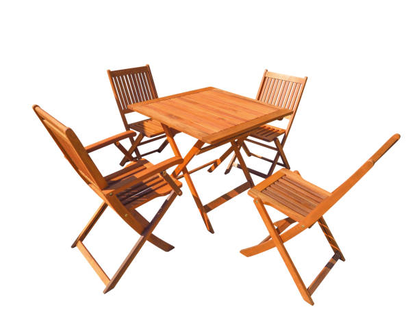 istock Wooden table and chairs - brown 1072941768