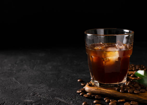 istock glass cold brew coffee with ice on black or dark background 1072946324