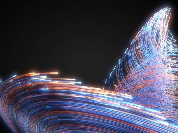 istock glowing fiber optic strings in dark. 3d illustration 1072958890