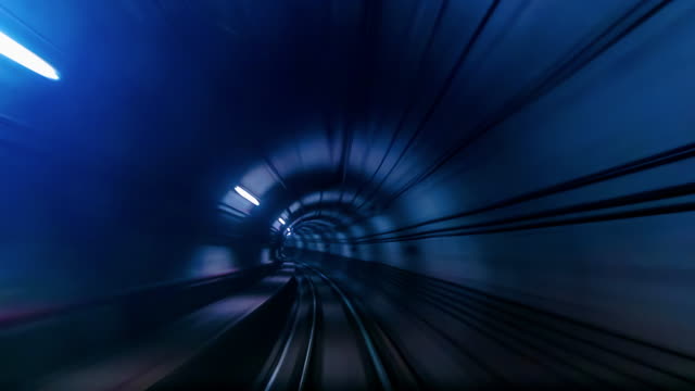 4K Time lapse Underground railways Fast Speed Motion