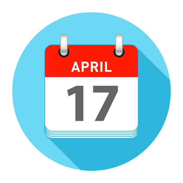 April 17 Single Day Calendar Style Stock Illustration - Download 