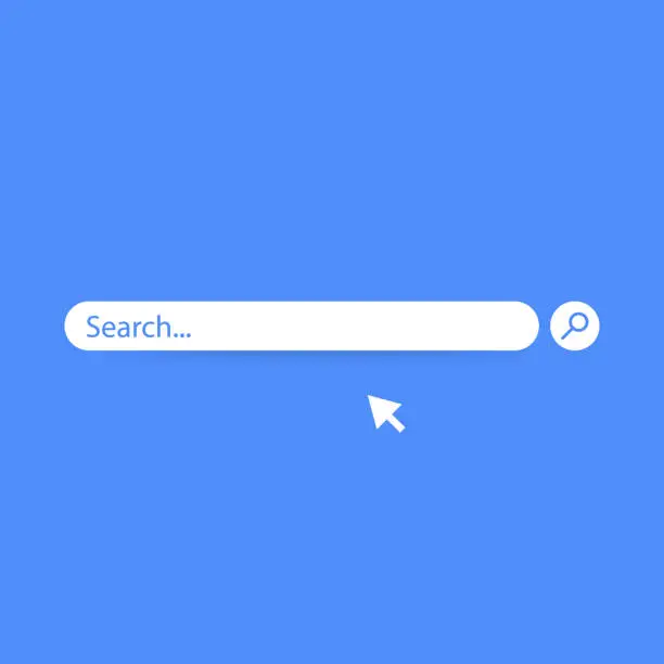 Vector illustration of Search bar vector element design, search boxes ui template isolated on blue background. Vector illustration.