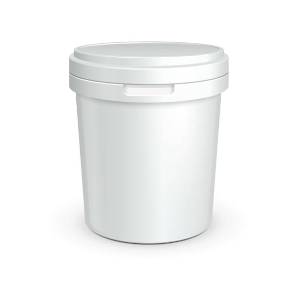 istock White Tub Food Plastic Container For Dessert, Yogurt, Ice Cream, Sour Cream Or Snack. Ready For Your Design. Product Packing Vector EPS10 1072983874
