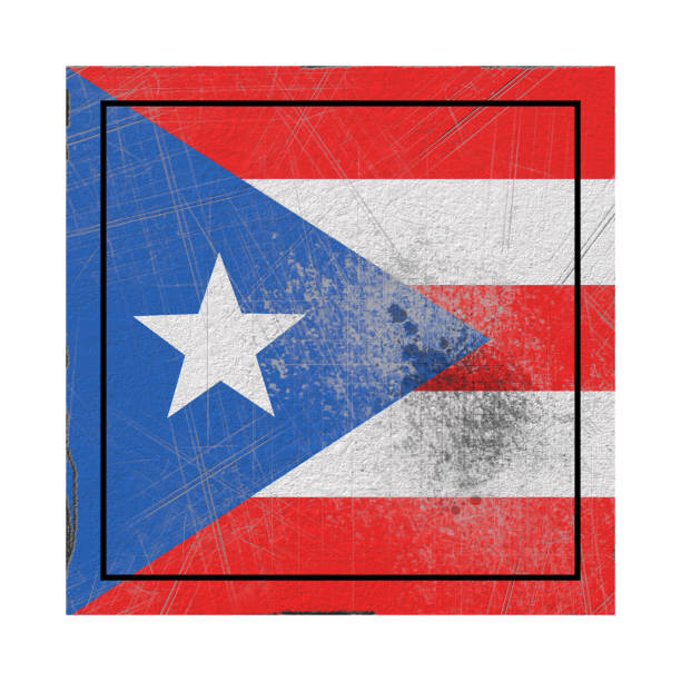 istock Puerto Rico flag in concrete square 1072984816