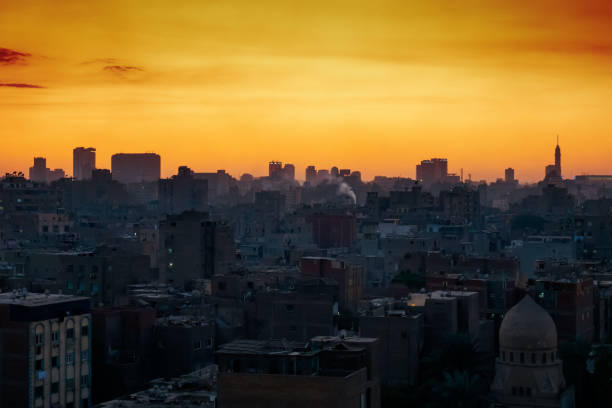 istock Cairo city Egypt with sunset sky 1072985898