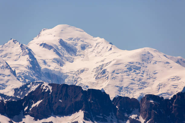 istock Mont Blanc mountain seen from Le Grammont mountain in Switzerland. 1072988878