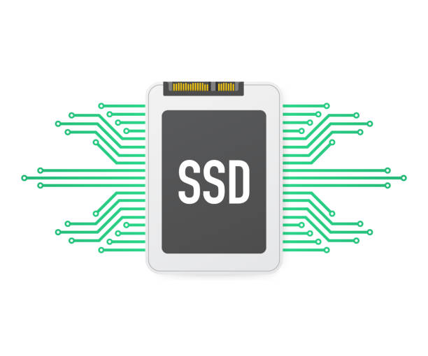 illustrations, cliparts, dessins animés et icônes de solid state drive, ssd polygone, dispositif d’ordinateur, disque dur. illustration vectorielle. - social security flash