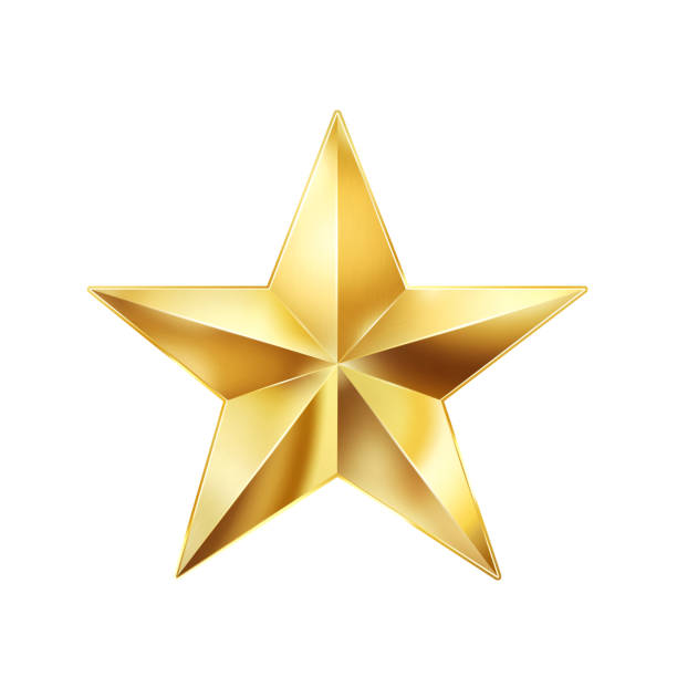 istock Christmas background, golden star isolated on white background 1072995912