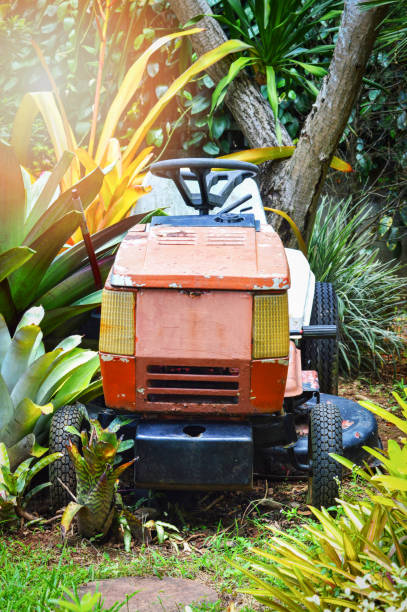 istock vintage tractor in the garden 1072999804