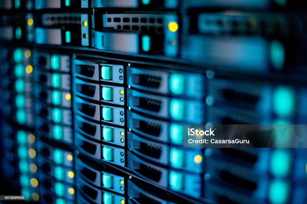 Extreme Nahaufnahme des Supercomputers - Lizenzfrei Netzwerkserver Stock-Foto