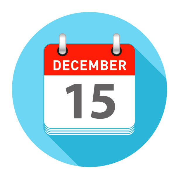 illustrations, cliparts, dessins animés et icônes de 15 décembre jour calendrier plat style - december 15
