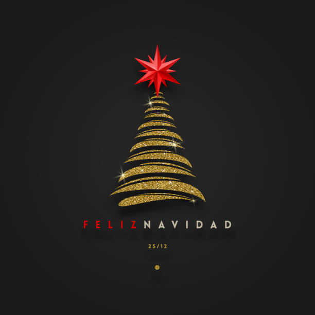 feliz navidad - boże narodzenie pozdrowienia w języku hiszpańskim - navidad stock illustrations