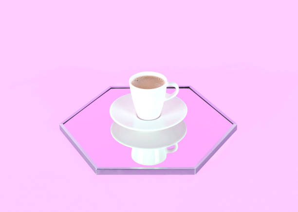 istock Stylish morning coffee setup. Creative minimal concept. 1073015686