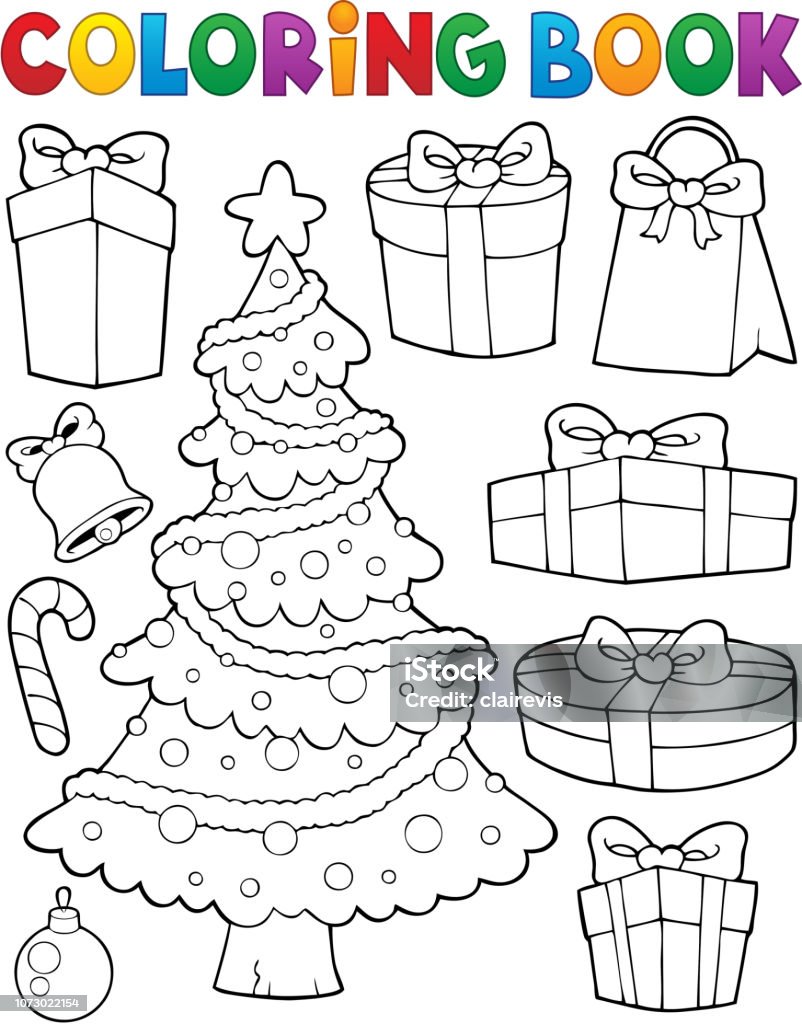 색칠 공부 크리스마스 트리 및 선물 1 크리스마스에 대한 스톡 벡터 아트 및 기타 이미지 - 크리스마스, 컬러링 북  페이지-일러스트레이션 기법, 색칠하기 - Istock