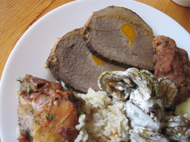 istock beef meat with carrot and rice 1073032108