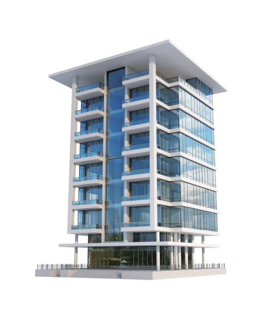 istock Modern building isolated on a white background. 3d illustration 1073034520