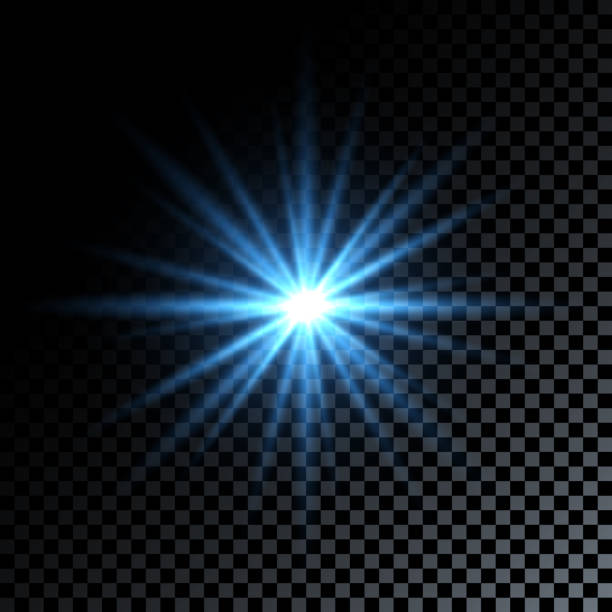 ilustraciones, imágenes clip art, dibujos animados e iconos de stock de estrella de luz azul sobre fondo transparente oscuro - x ray image illustrations