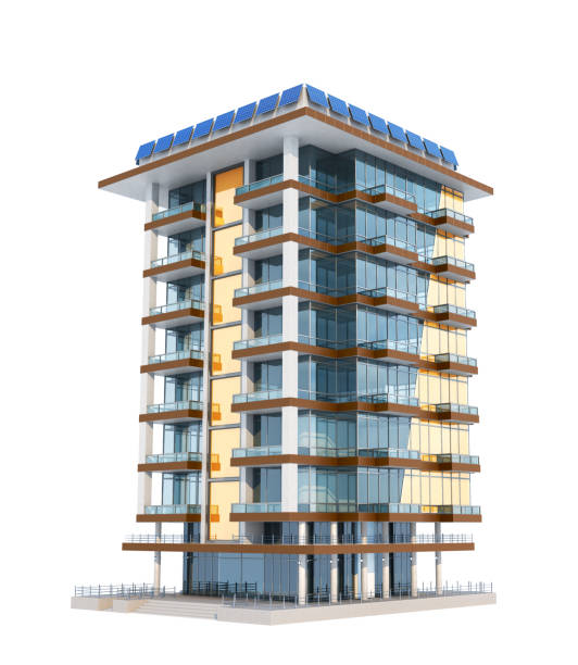 istock Modern building isolated on a white background. 3d illustration 1073035340
