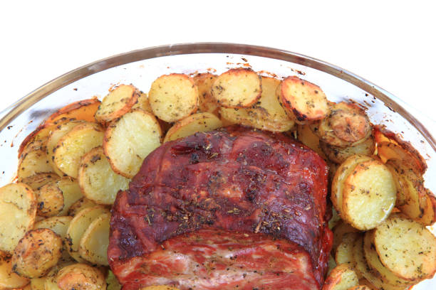 istock smoked and grilled meat with potatoes slice 1073035504
