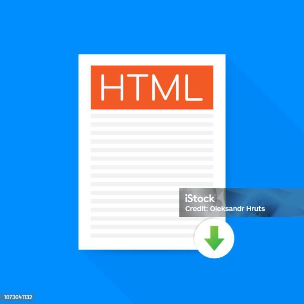 Download Html Button Downloading Document Concept File With Html Label ...