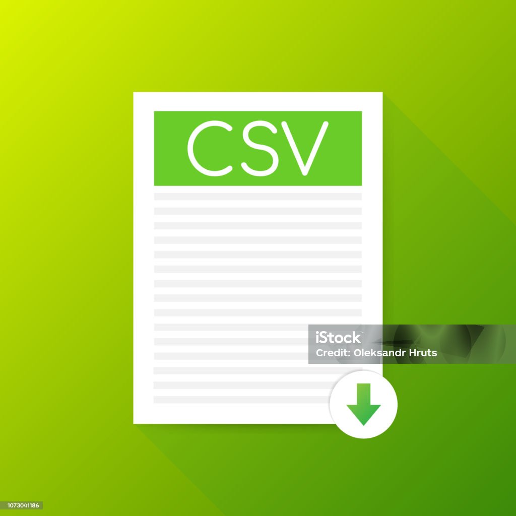 Csv Label Download Csv Button Downloading Document Concept File With Csv Label ...