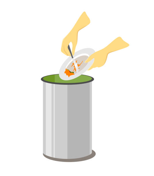 Remains Of Food Waste Are Thrown Into The Bin Illustration Isolated On White Background Stock Illustration - Download Image Now - iStock Remains Of Food Waste Are Thrown Into The Bin Illustration Isolated On White Background Stock Illustration - Download Image Now - iStock