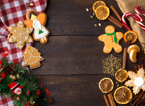 istock Christmas gingerbread and toys on a white background 1073047856